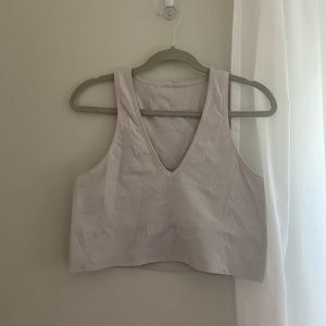 Athleta Aurora Crop Rib Tank Veil Grey | XL